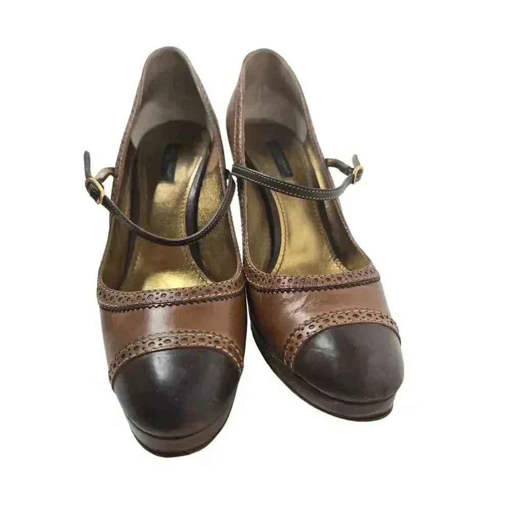 Dolce and Gabbana Mary Jane Leather Heels Size 39
